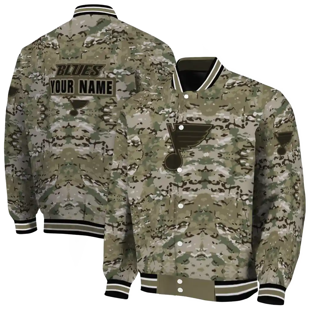 custom st louis blues camouflage abstract camouflage varsity jacket fashion forward custom st louis blues camouflage abstract camouflage varsity jacket fashion forward