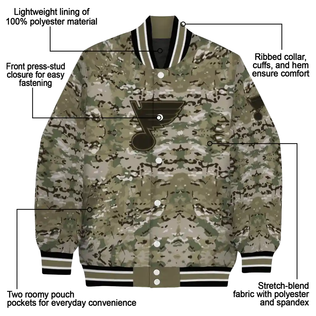 custom st louis blues camouflage abstract camouflage varsity jacket new arrival custom st louis blues camouflage abstract camouflage varsity jacket new arrival