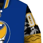 custom st louis blues skull stripe blue black varsity jacket best selling