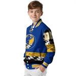 custom st louis blues skull stripe blue black varsity jacket best selling