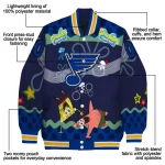 custom st louis blues spongebob playtime blue varsity jacket best selling