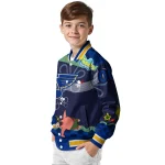 custom st louis blues spongebob playtime blue varsity jacket best selling