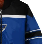 custom st louis blues stripe statement blue black bomber jacket best selling