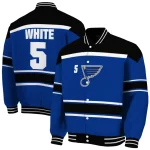 custom st louis blues stripe statement blue black varsity jacket best selling