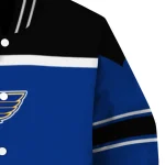 custom st louis blues stripe statement blue black varsity jacket best selling