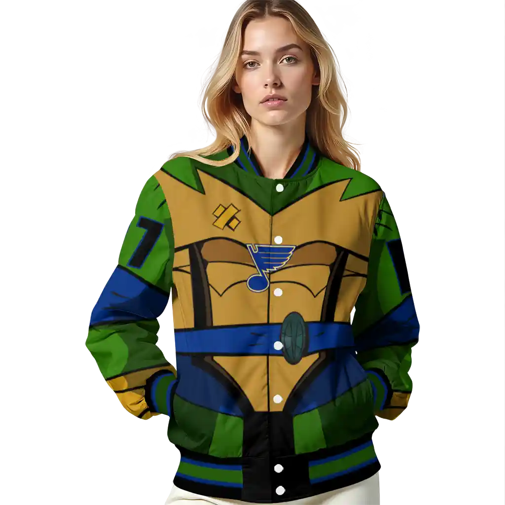 custom st louis blues turtle armor varsity jacket latest model custom st louis blues turtle armor varsity jacket latest model