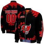 custom tampa bay buccaneers burst splatter red bomber jacket best selling