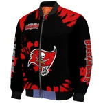 custom tampa bay buccaneers burst splatter red bomber jacket best selling