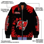 custom tampa bay buccaneers burst splatter red bomber jacket best selling