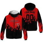 custom tampa bay buccaneers flame trim red black windbreaker jacket best selling