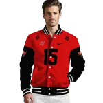 custom tampa bay buccaneers team patch red varsity jacket best selling