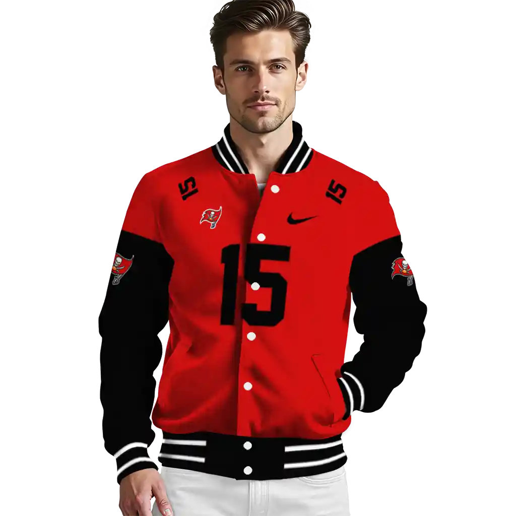 custom tampa bay buccaneers team patch red varsity jacket high quality custom tampa bay buccaneers team patch red varsity jacket high quality