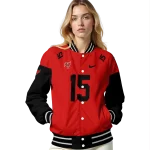 custom tampa bay buccaneers team patch red varsity jacket best selling