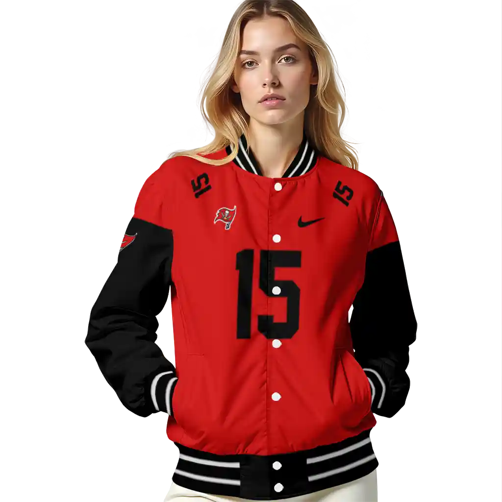 custom tampa bay buccaneers team patch red varsity jacket latest model custom tampa bay buccaneers team patch red varsity jacket latest model