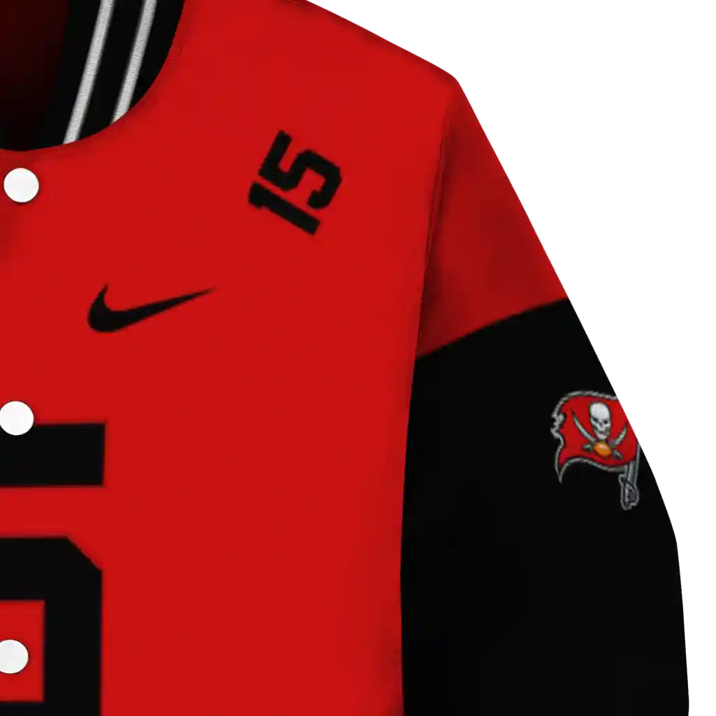 custom tampa bay buccaneers team patch red varsity jacket premium grade custom tampa bay buccaneers team patch red varsity jacket premium grade