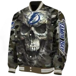 custom tampa bay lightning camouflage skull camouflage varsity jacket best selling