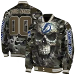 custom tampa bay lightning camouflage skull camouflage varsity jacket best selling