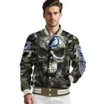 custom tampa bay lightning camouflage skull camouflage varsity jacket best selling