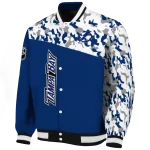 custom tampa bay lightning flag scratch effect blue varsity jacket best selling
