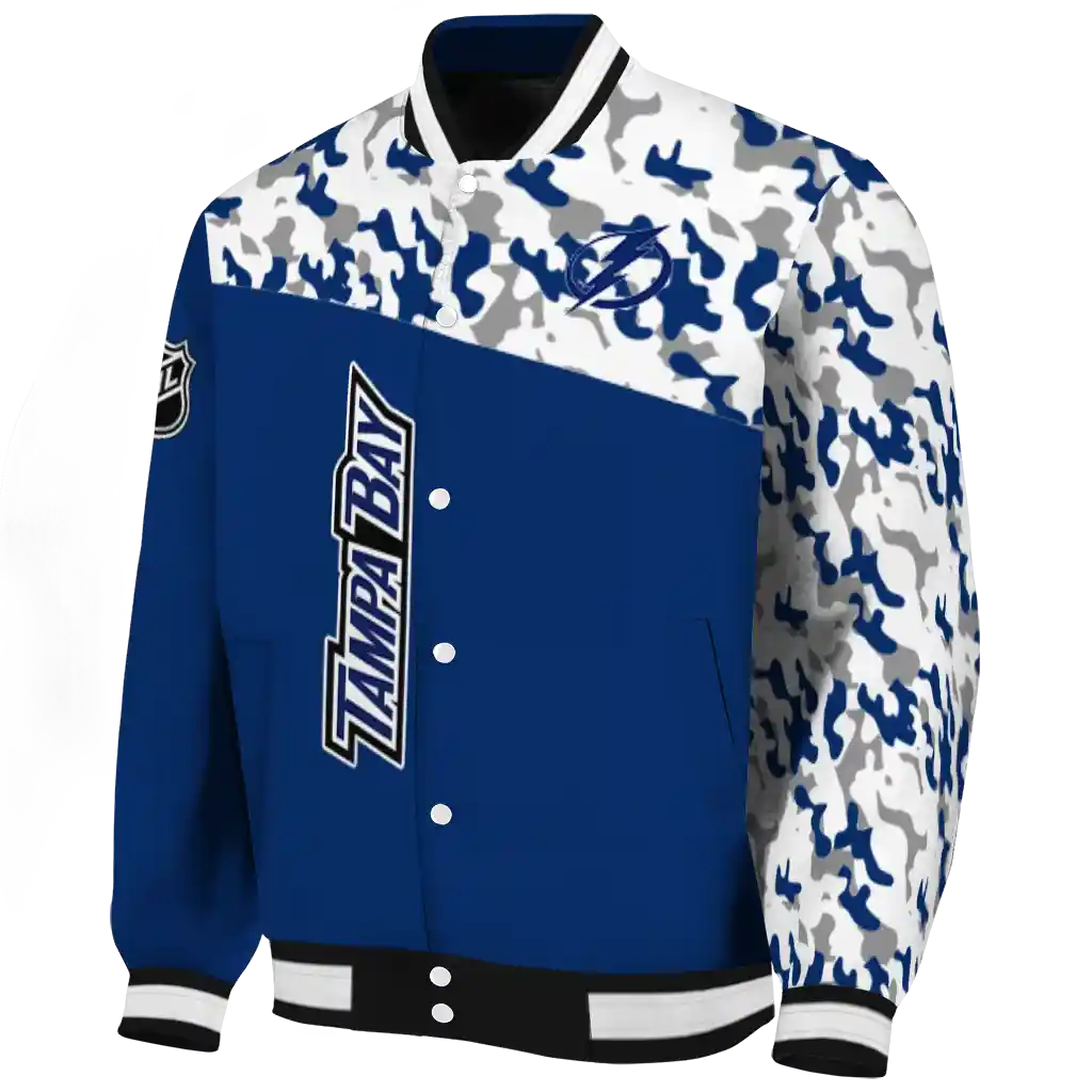 custom tampa bay lightning flag scratch effect blue varsity jacket best selling custom tampa bay lightning flag scratch effect blue varsity jacket best selling