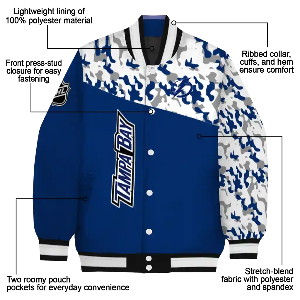 custom tampa bay lightning flag scratch effect blue varsity jacket new arrival custom tampa bay lightning flag scratch effect blue varsity jacket new arrival
