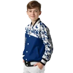 custom tampa bay lightning flag scratch effect blue varsity jacket best selling