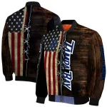 custom tampa bay lightning flag wood brown bomber jacket best selling