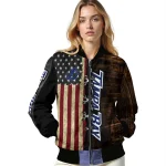 custom tampa bay lightning flag wood brown bomber jacket best selling
