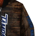 custom tampa bay lightning flag wood brown bomber jacket best selling