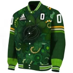 custom tampa bay lightning shamrock vortex green varsity jacket best selling