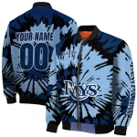 custom tampa bay rays burst splatter navy bomber jacket best selling