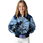 custom tampa bay rays burst splatter navy bomber jacket best selling