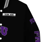 custom tcu horned frogs american flag skull black varsity jacket best selling