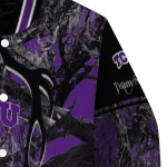 custom tcu horned frogs antlers motif purple black varsity jacket best selling