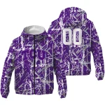 custom tcu horned frogs brushstroke pattern purple windbreaker jacket best selling