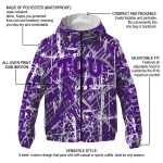 custom tcu horned frogs brushstroke pattern purple windbreaker jacket best selling