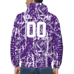 custom tcu horned frogs brushstroke pattern purple windbreaker jacket best selling