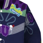custom tcu horned frogs spongebob playtime purple blue varsity jacket best selling