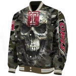 custom temple owls camouflage skull camouflage varsity jacket best selling