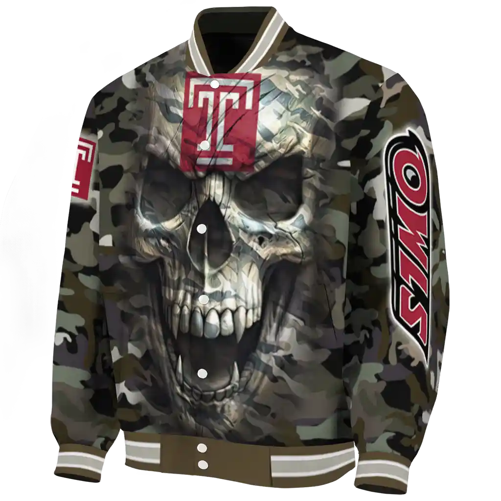 custom temple owls camouflage skull camouflage varsity jacket best selling custom temple owls camouflage skull camouflage varsity jacket best selling