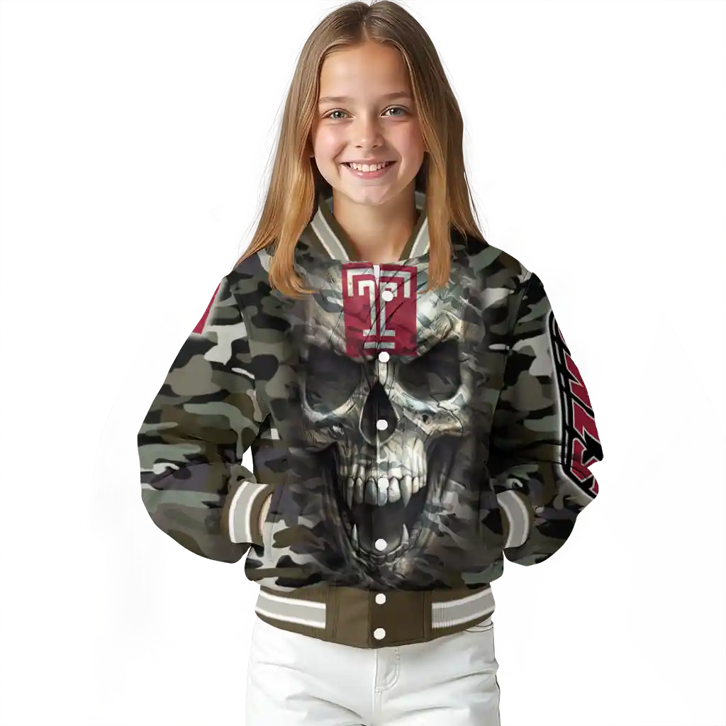 custom temple owls camouflage skull camouflage varsity jacket top rated custom temple owls camouflage skull camouflage varsity jacket top rated