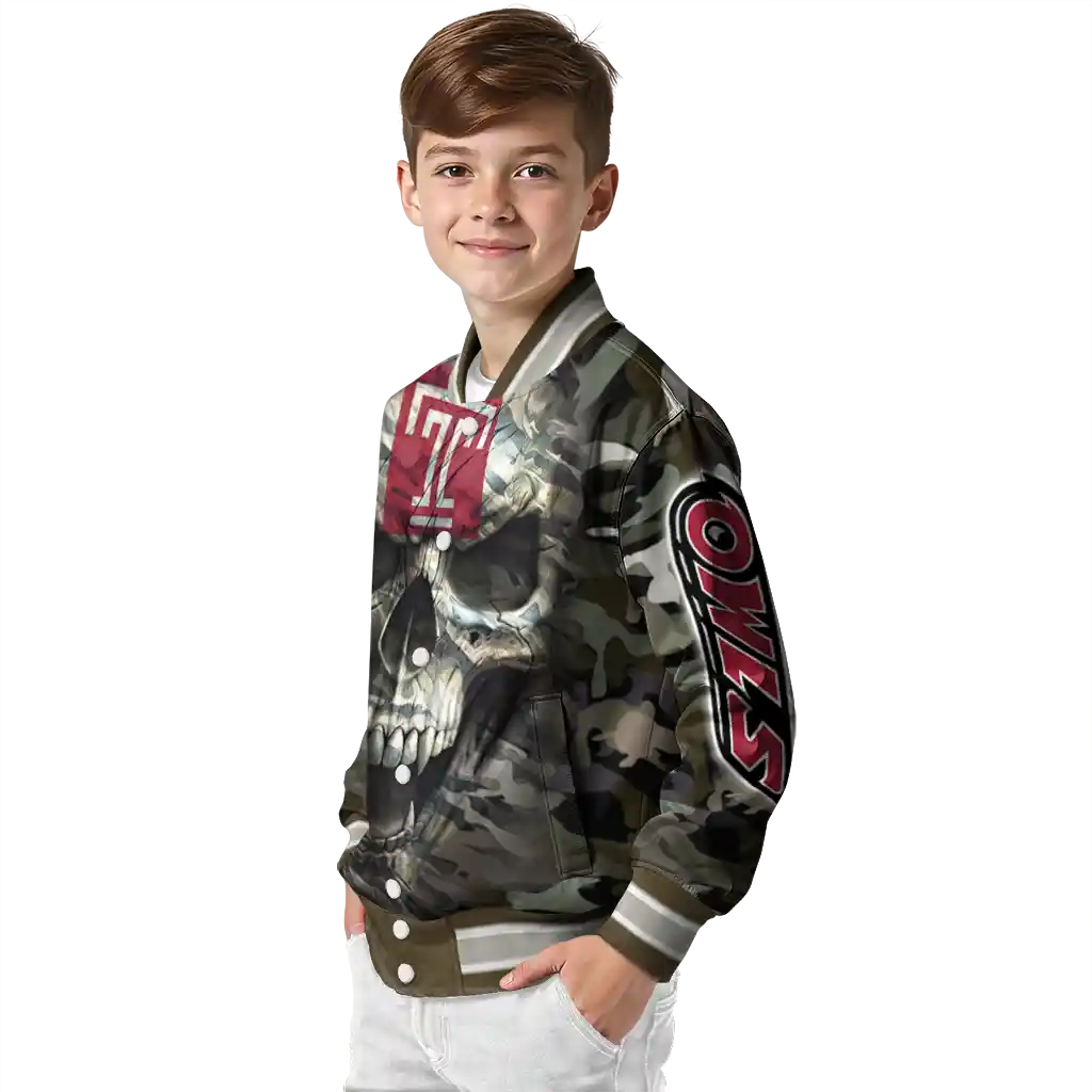custom temple owls camouflage skull camouflage varsity jacket trendy custom temple owls camouflage skull camouflage varsity jacket trendy