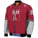 custom temple owls chevron style red bomber jacket best selling