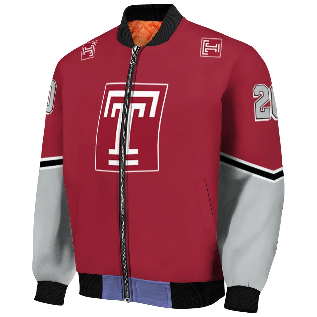 custom temple owls chevron style red bomber jacket fashion forward custom temple owls chevron style red bomber jacket fashion forward