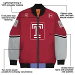 custom temple owls chevron style red bomber jacket best selling