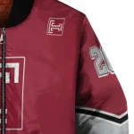 custom temple owls chevron style red bomber jacket best selling