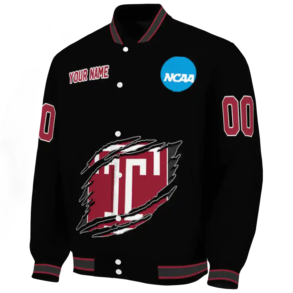custom temple owls claw shred black varsity jacket best selling custom temple owls claw shred black varsity jacket best selling