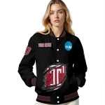 custom temple owls claw shred black varsity jacket best selling