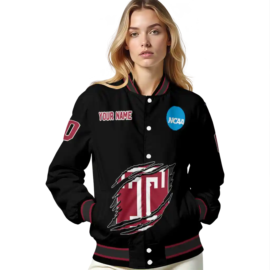 custom temple owls claw shred black varsity jacket latest model custom temple owls claw shred black varsity jacket latest model