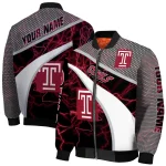custom temple owls electric flash red bomber jacket best selling